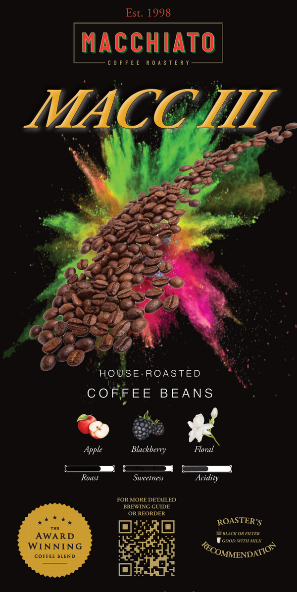 Macc III blend coffee bag label