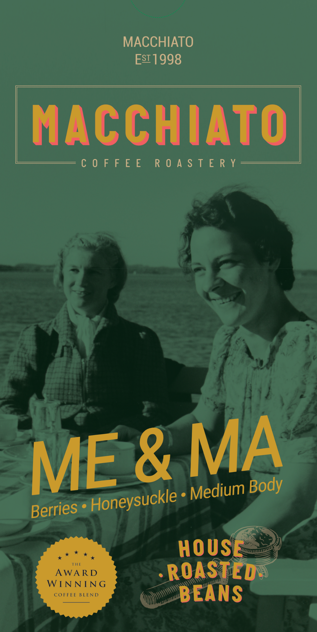 Me & Ma blend coffee bag label